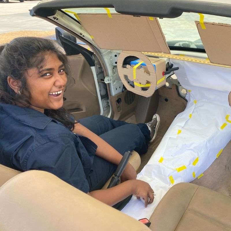 fabricating custom interior for BMW driving sim